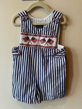 🇺🇸Striped Navy & White Toddler Romper